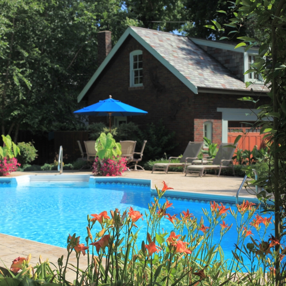 Backyard home with pool - homeowners insurance INA